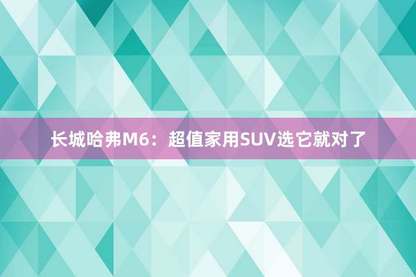长城哈弗M6：超值家用SUV选它就对了