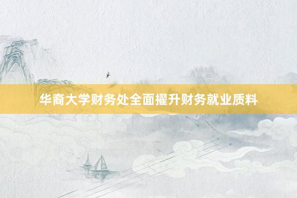 华裔大学财务处全面擢升财务就业质料